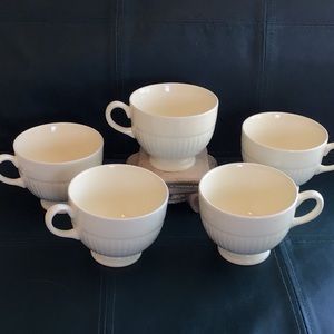 Set of 5 Wedgwood Tea Cups Edme Ceramic Pedestal Foot